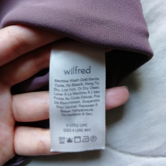 OLD - WILFRED Laon Blouse Open Back Tie Back Taupe Mauve Small Aritzia - Picture 11 of 12
